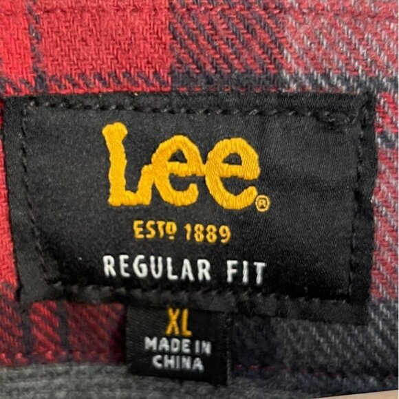 Lee Mens Flannel Shirt Jacket XL Plaid Thermal Lined Shacket Rugged Cabincore - Picture 3 of 11